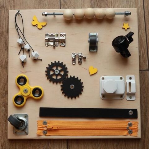 Czarno-Żółta 30x30 - Tablica Manipulacyjna Zestaw DIY