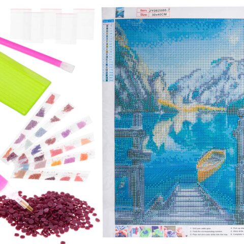 Haft diamentowy mozaika zestaw 5D jezioro