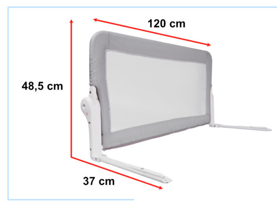 Barierka ochronna bramka osłonka do łóżka 120cm szara