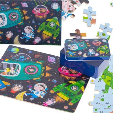 Puzzle układanka w puszce kosmos 100el