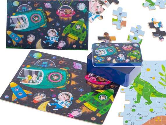 Puzzle układanka w puszce kosmos 100el