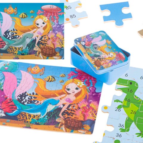 Puzzle układanka w puszce syrenka 100el