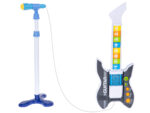 Gitara elektryczna rockowa z mikrofonem niebieska