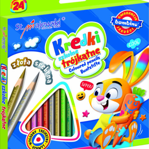BAMBINO Kredki szkolne trójkątne 24 kolory