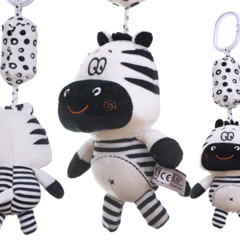 Grzechotka zawieszka sensoryczna kontrastowa zebra