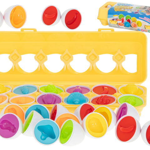 Układanka edukacyjna sorter dopasuj kształty owoce jajka 12szt
