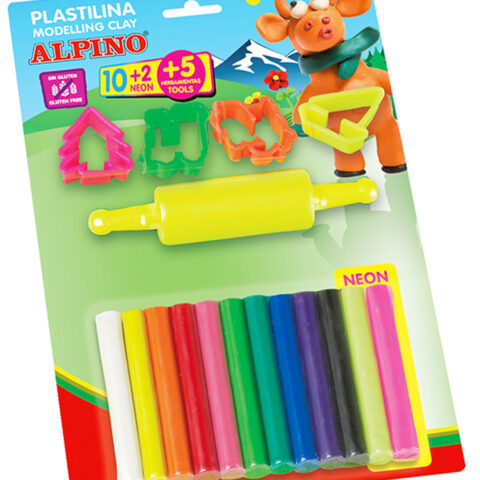 ALPINO Plastelina bezglutenowa 12 kolorów + akcesoria