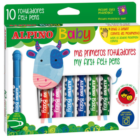 ALPINO BABY Flamastry mazaki okrągła końcówka 10 kolorów