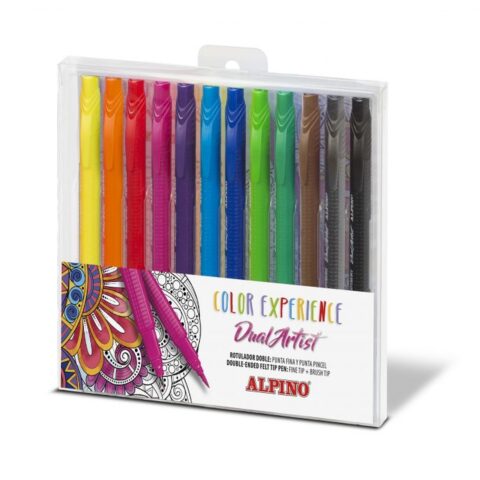 ALPINO Flamastry dwustronne trójkątne 12 kolorów