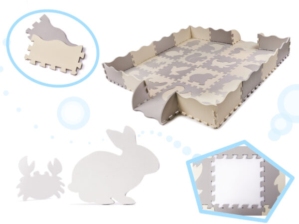 KX6269 Puzzle piankowe mata kojec dla dzieci 36el szaro-ecru 2