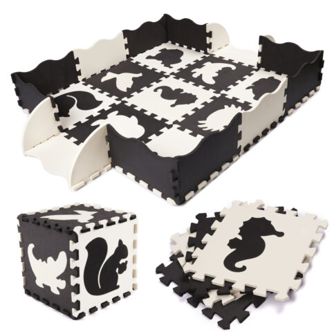 KX6270 Puzzle piankowe mata dla dzieci 25el. czarno-białe 1-3