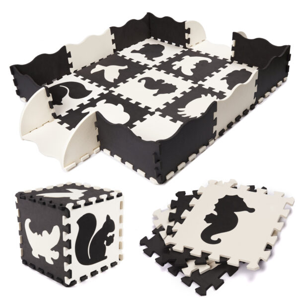 KX6270 Puzzle piankowe mata dla dzieci 25el. czarno-białe 1-3