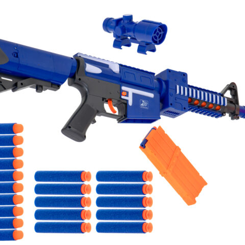 Karabin na piankowe strzałki bębenkowy + magazynek + 20 strzałek
