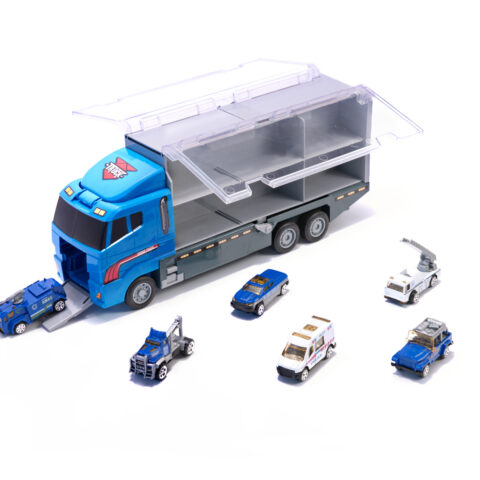 Ciężarówka TIR transporter + auta straż pożarna 1