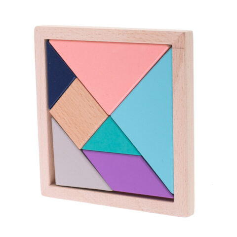 Układnka drewniana logiczna klocki tangram
