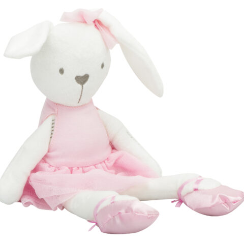 Maskotka pluszowa królik w różowej sukience 42cm