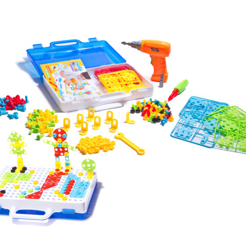 Puzzle Klocki w walizce 4w1 + wkrętarka 237el 1