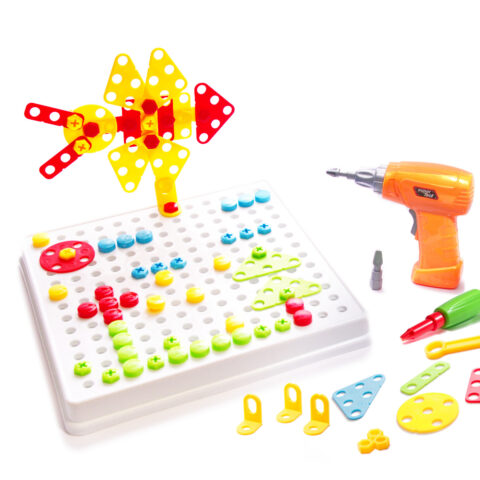 Puzzle Klocki w walizce 6w1 + wkrętarka 261 el 1