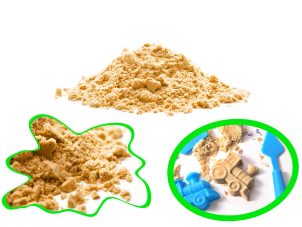 Piasek Kinetyczny w pudełku 2kg piaskownica + 16 foremek 5