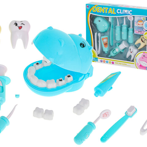 Dentysta zestaw lekarski hipopotam niebieski