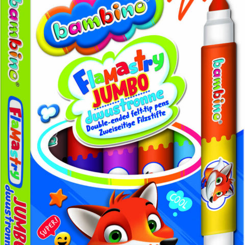 BAMBINO Flamastry Mazaki dwustronne Jumbo 6 sztuk/12 kolorów