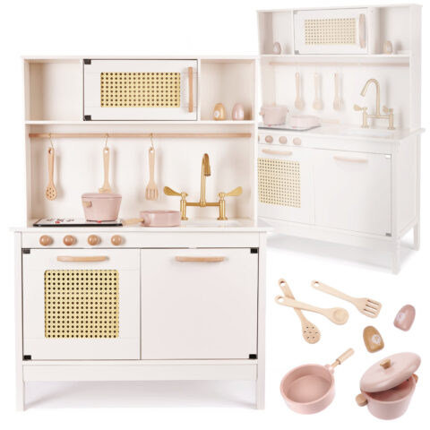 KX6284 Kuchnia drewniana MDF retro z akcesoriami BOHO 1-4